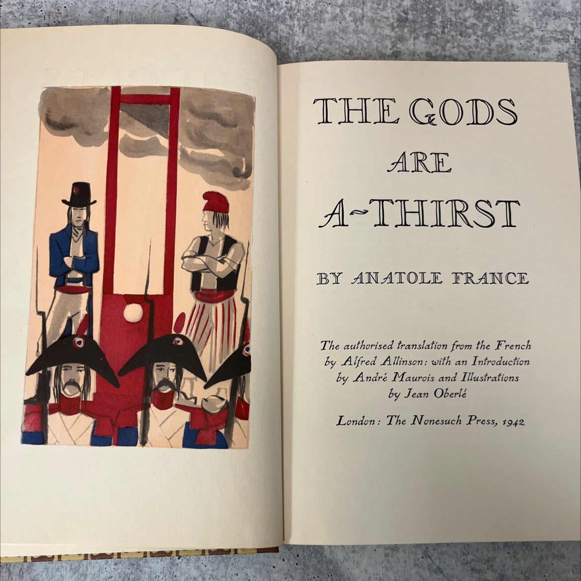 the gods are a-thirst book, by anatole france, 1942 Hardcover, Vintage image 2