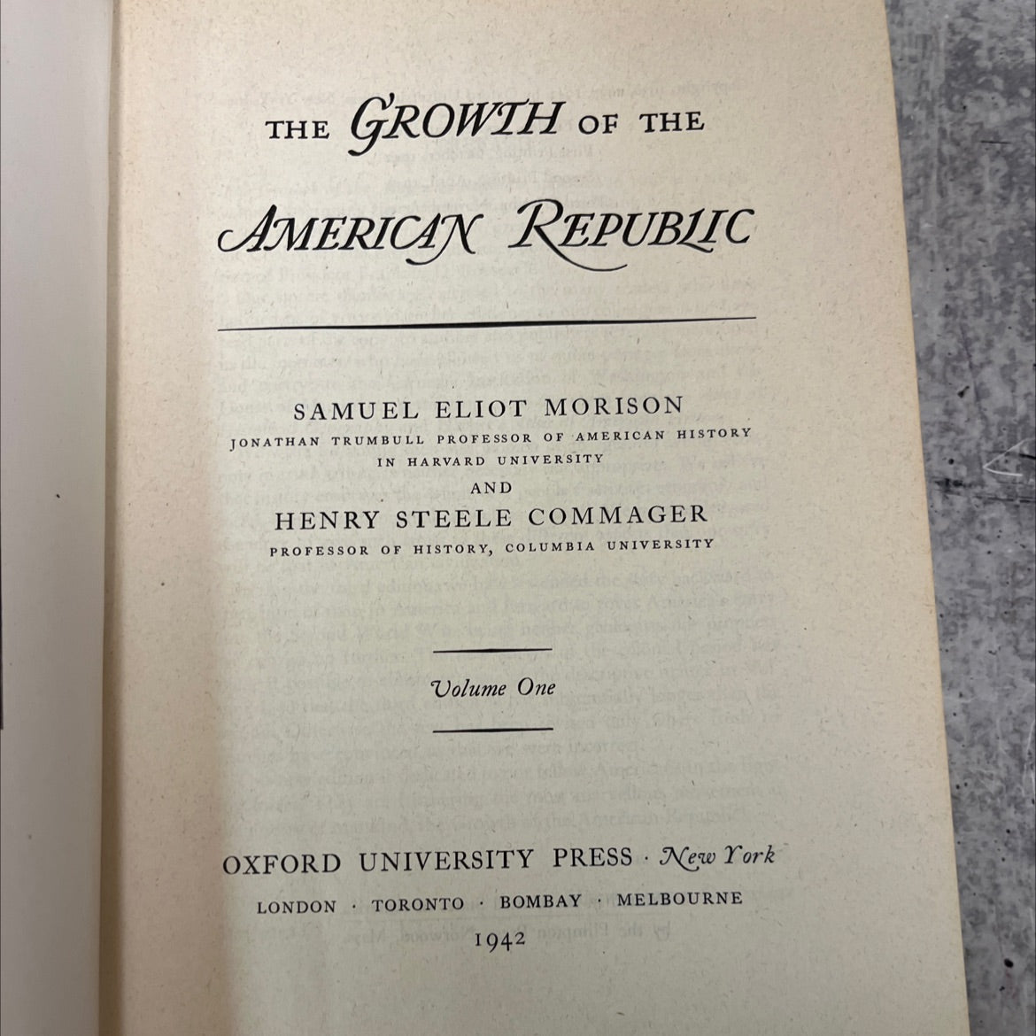 the growth of the american republic book, by samuel eliot morison, henry steele commager, 1942 Hardcover, Vintage image 2