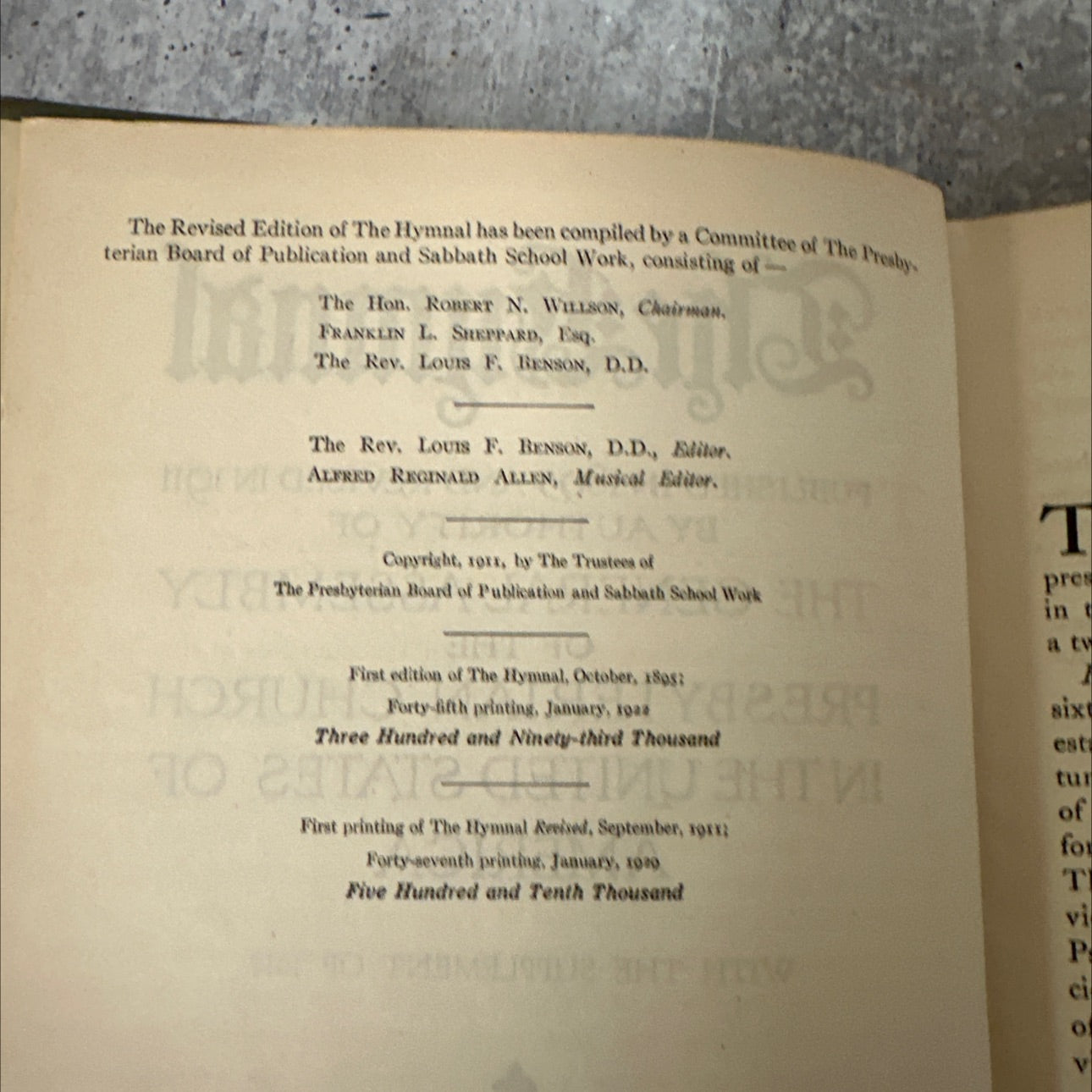 the gymnal book, by The Presbyterian Board of Publication and Sabbath School Work, 1929 Hardcover image 3