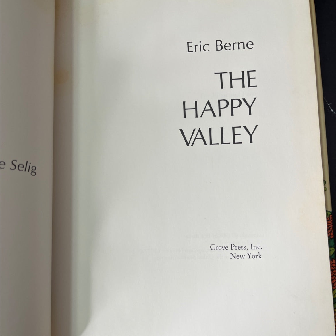 the happy valley book, by Eric Berne, 1968 Hardcover, Vintage image 2