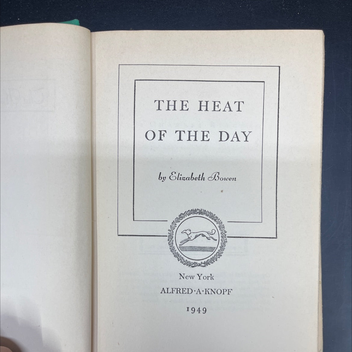 the heat of the day book, by Elizabeth Bowen, 1949 Hardcover image 2