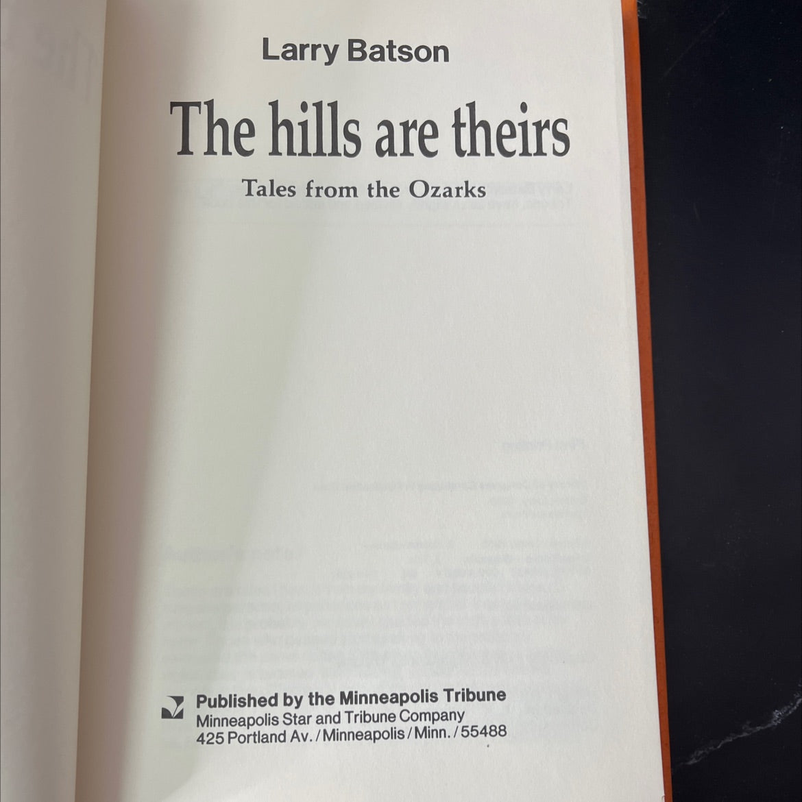 the hills are theirs book, by Larry Batson, 1978 Hardcover, First Edition, Vintage image 2