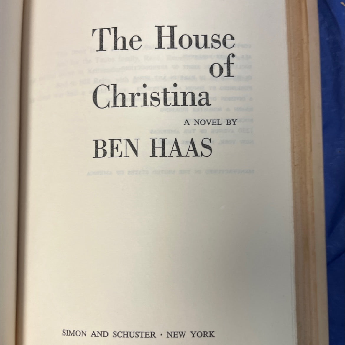 the house christina book, by ben haas, 1977 Hardcover image 2