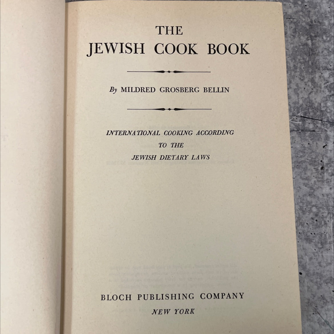 the jewish cook book book, by mildred grosberg bellin, 1958 Hardcover, Vintage image 2