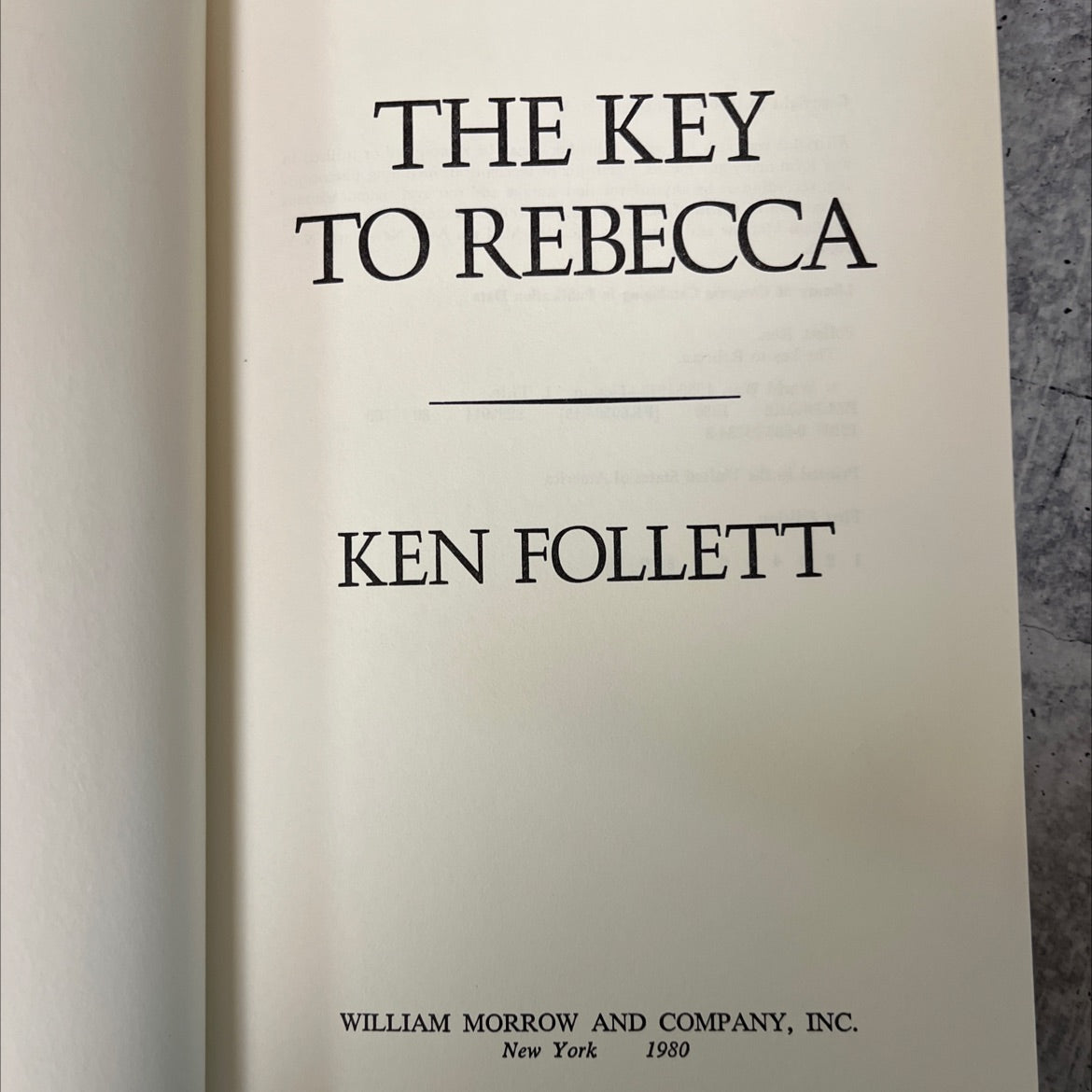 the key to rebecca book, by ken follett, 1980 Hardcover, First Edition, Vintage image 2