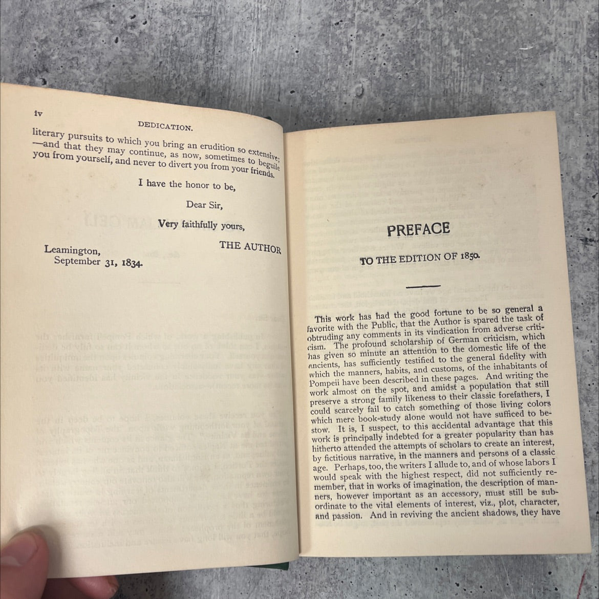 the last days of pompeii book, by edward bulwer lyttton, 1850 Hardcover, Vintage image 3