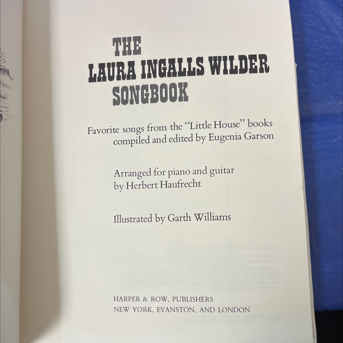 the laura ingalls wilder songbook book, by Eugenia Garson, 1968 Hardcover image 2