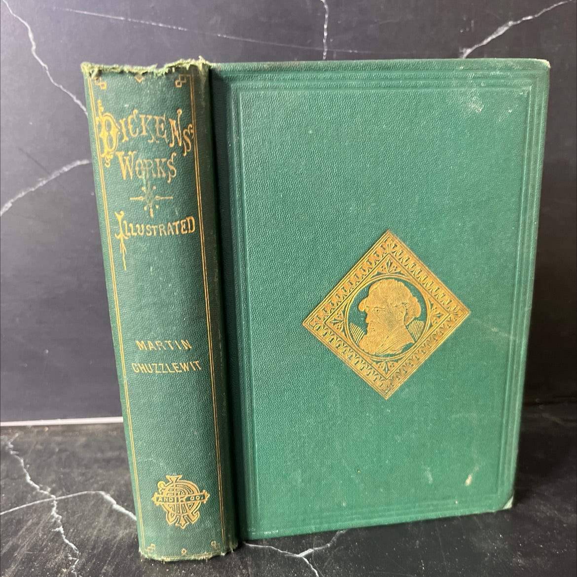 the life and adventures of jh d martin chuzzlewit book, by charles dickens, 1875 Hardcover, Rare, Antique image 1