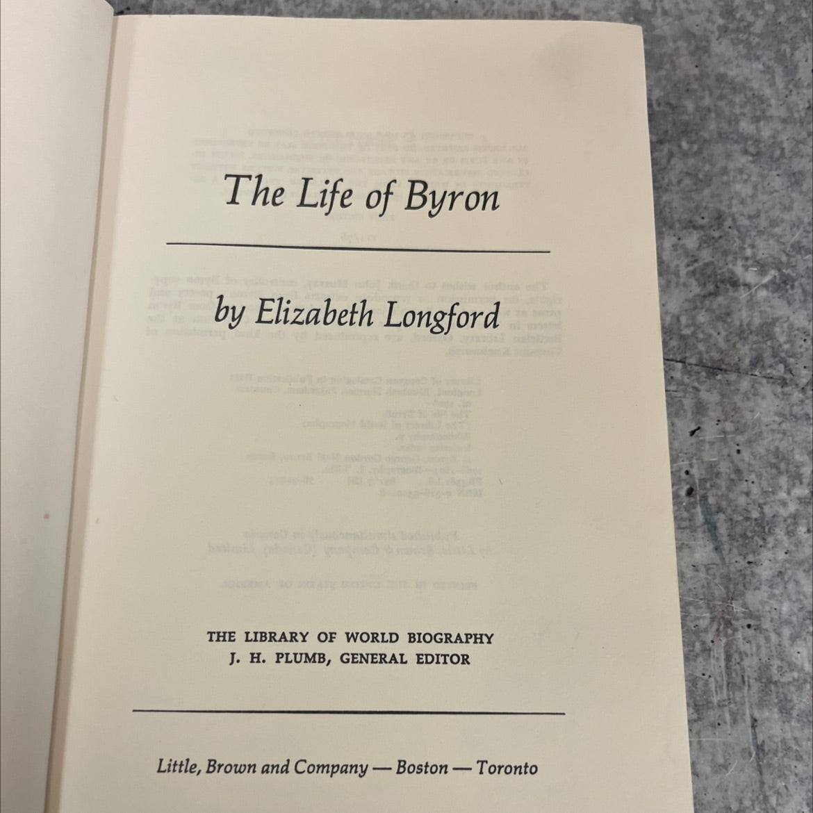 the life of byron book, by elizabeth longford, 1976 Hardcover image 2