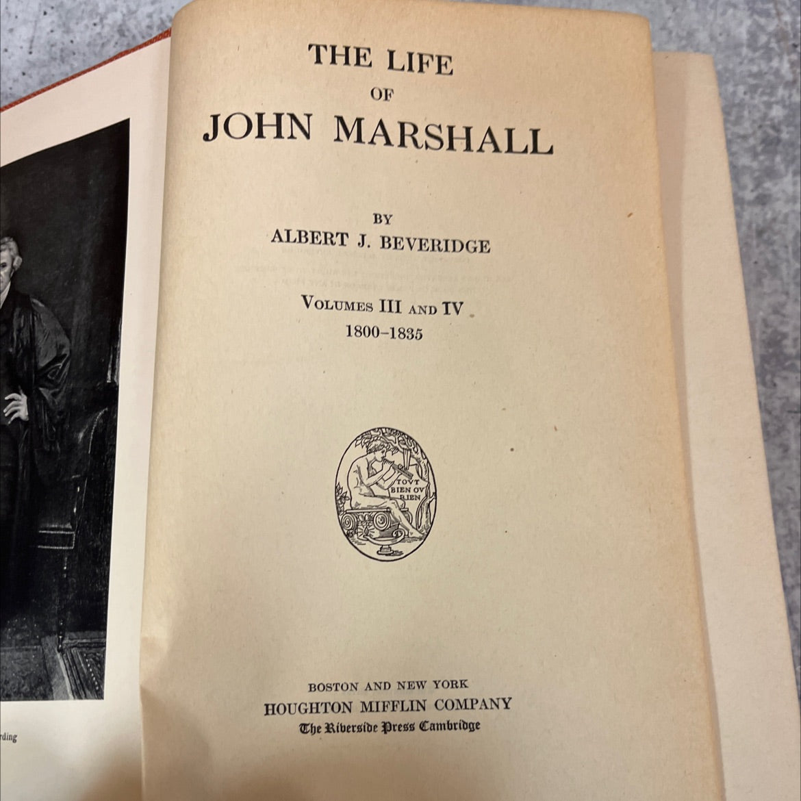 the life of john marshall book, by albert j. beveridge, 1919 Hardcover, Antique image 2