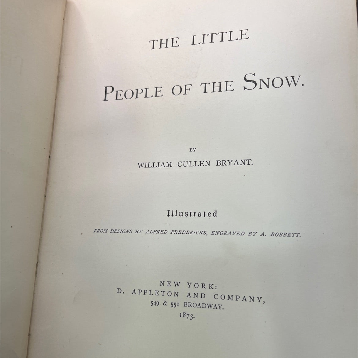 the little people of the snow book, by william cullen bryant, 1873 Leather, Rare, Antique image 2