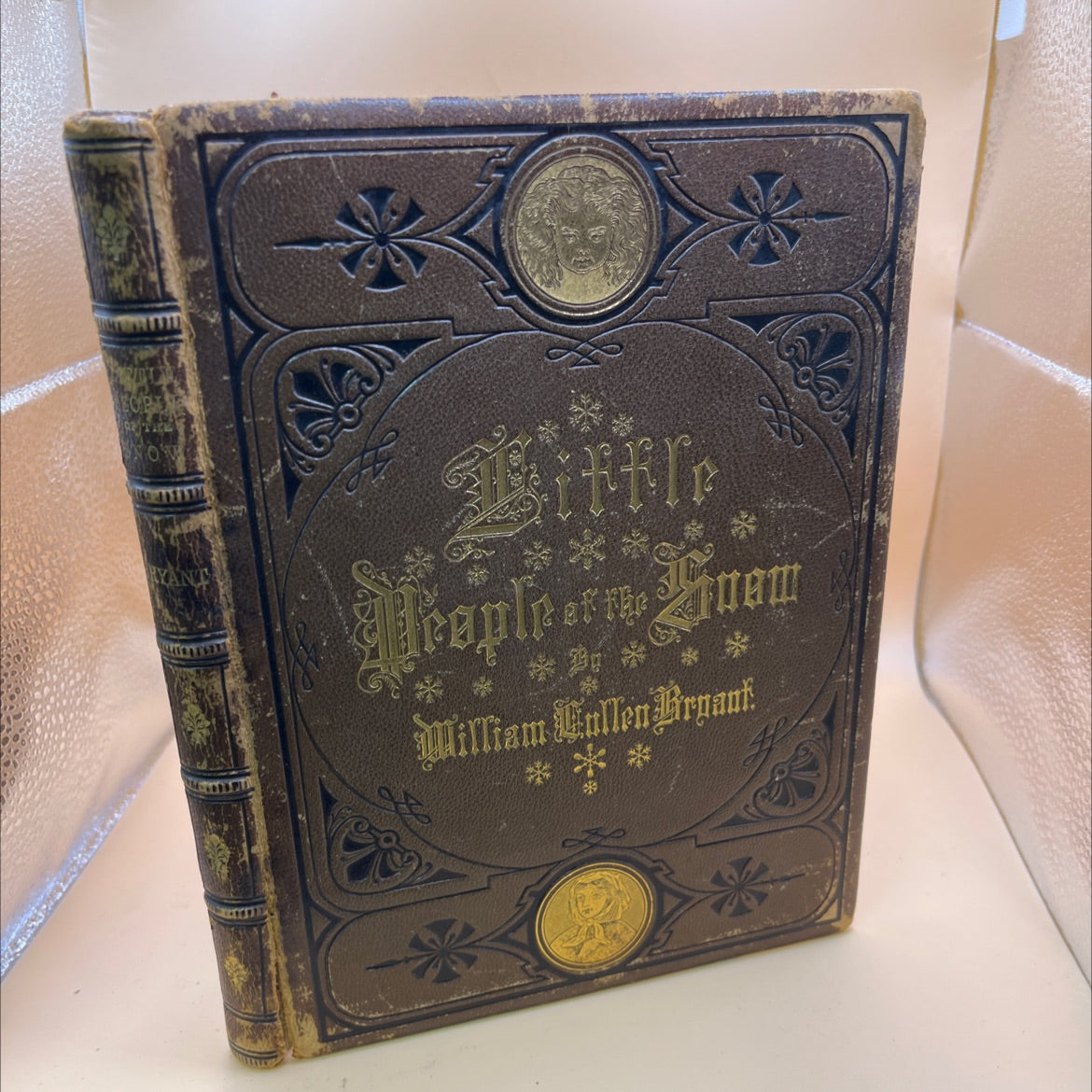 the little people of the snow book, by william cullen bryant, 1873 Leather, Rare, Antique image 1