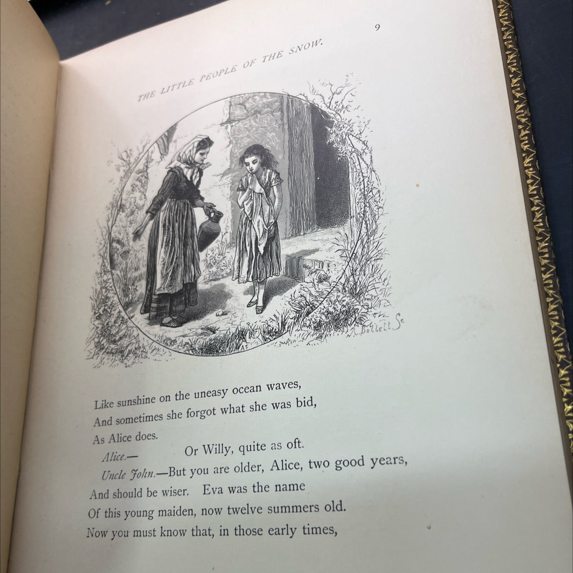 the little people of the snow book, by william cullen bryant, 1873 Leather, Rare, Antique image 4