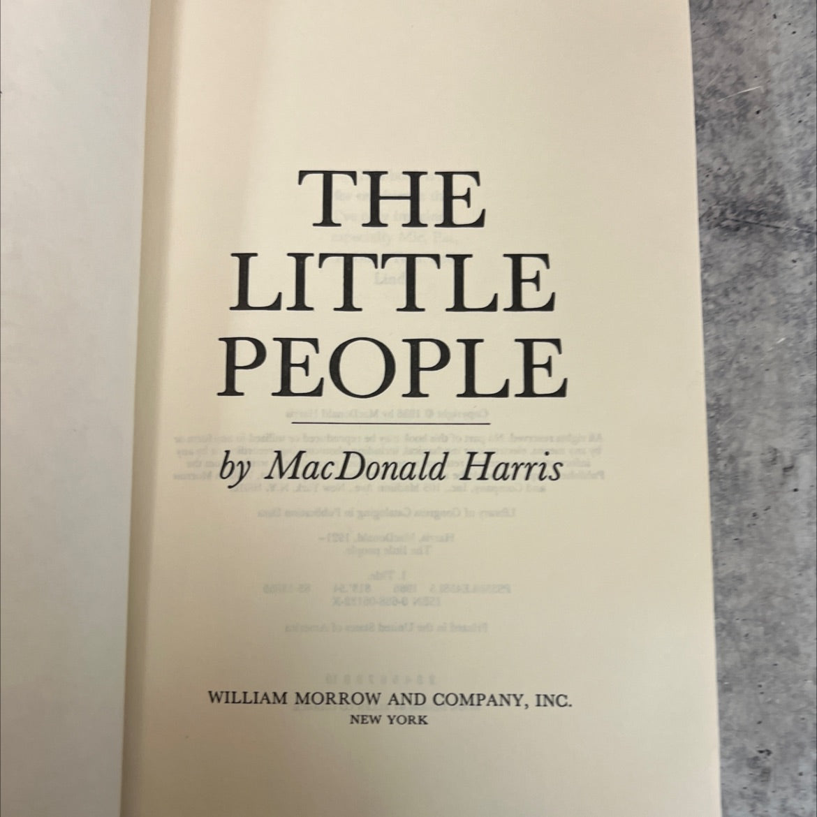 the little people book, by MacDonald Harris, 1986 Hardcover image 2