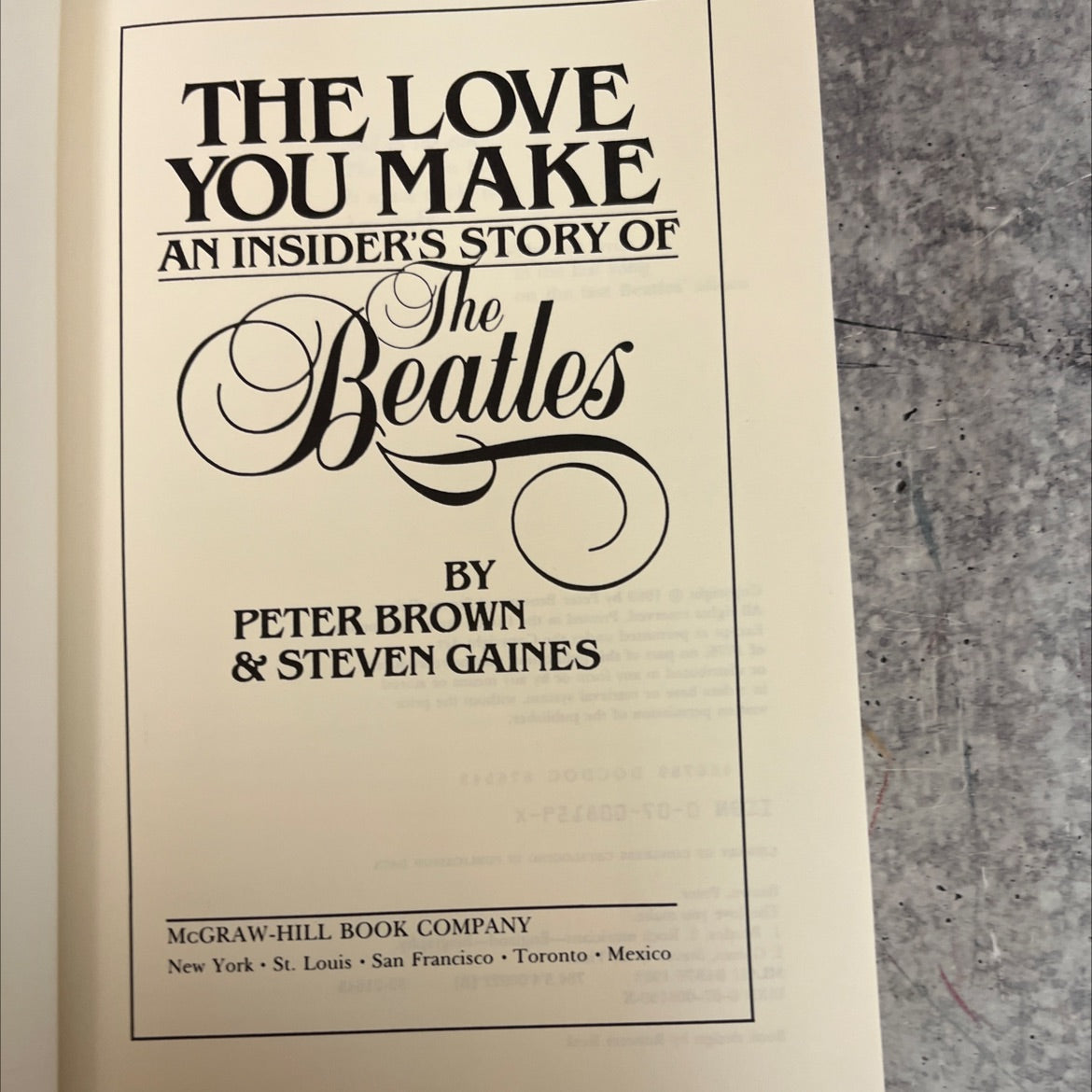 the love you make book, by Peter Brown & Steven Gaines, 1983 Hardcover image 2