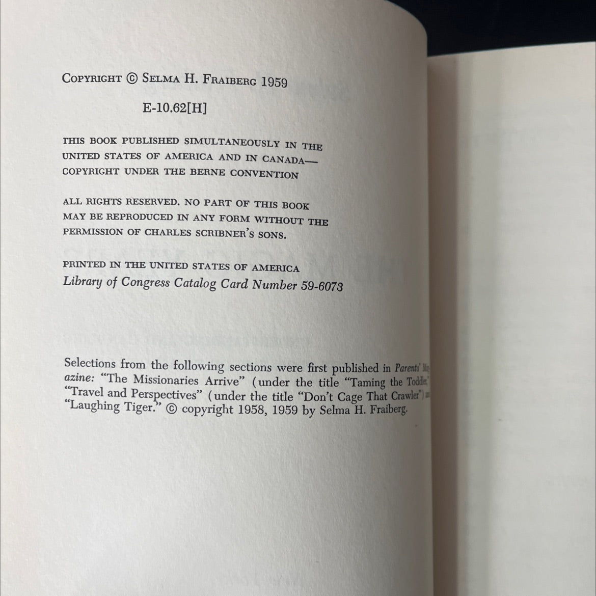 the magic years understanding and handling the problems of early childhood book, by Selma H. Fraiberg, 1959 Hardcover, image 3