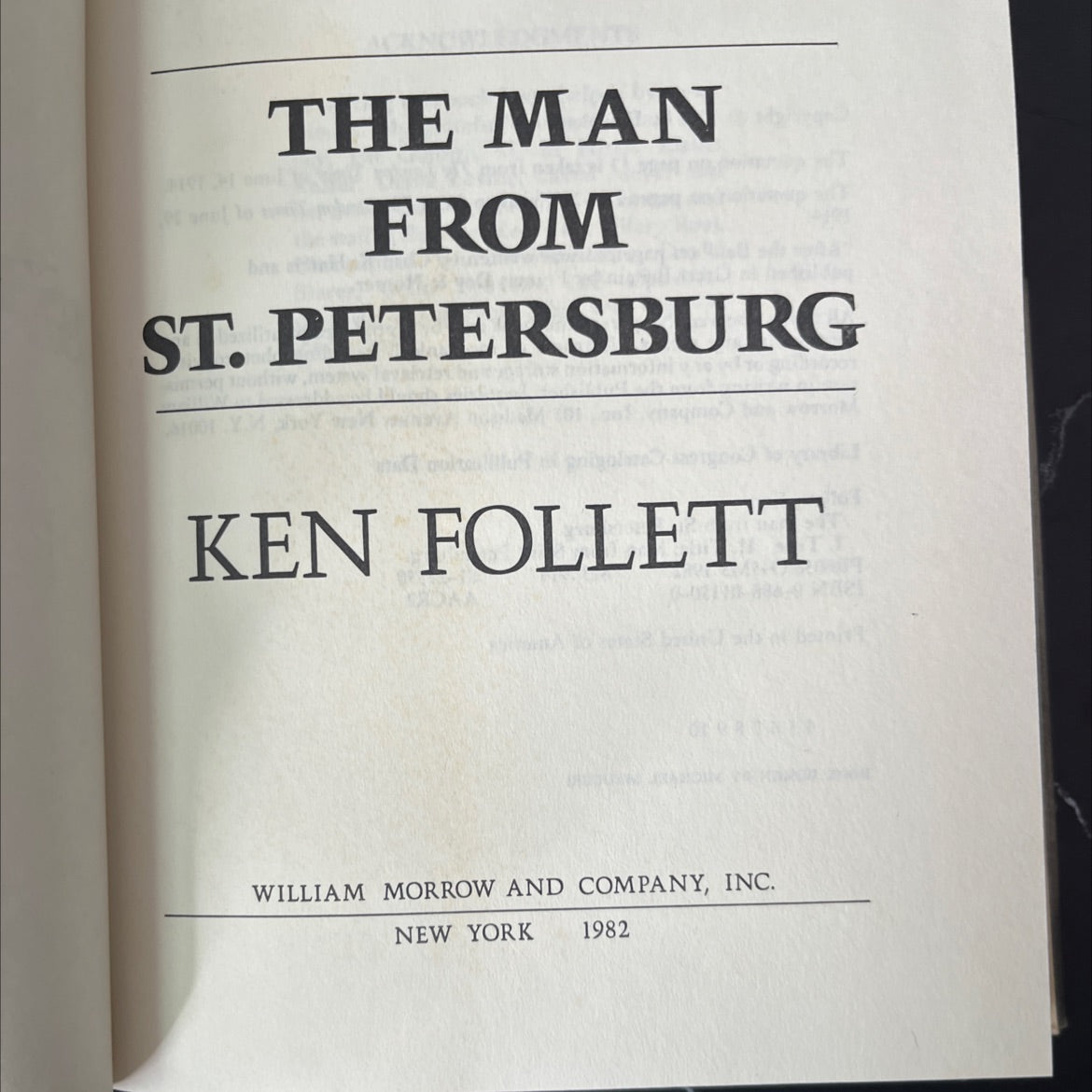 the man from st. petersburg book, by ken follett, 1982 Hardcover, Vintage image 2