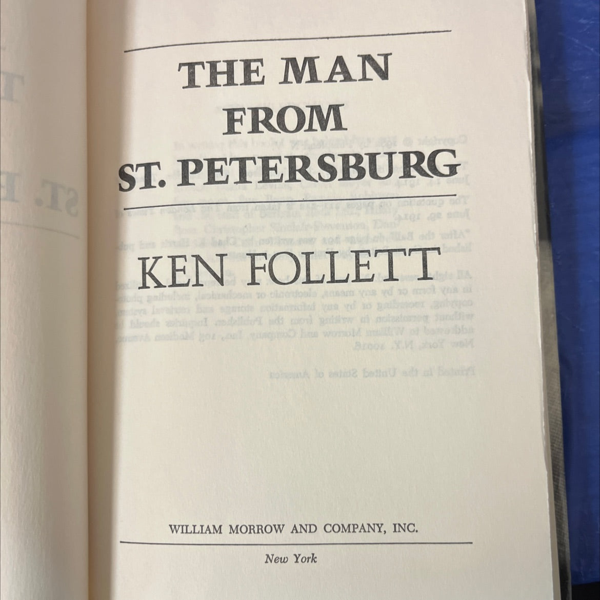 the man from st. petersburg book, by ken follett, 1982 Hardcover image 2