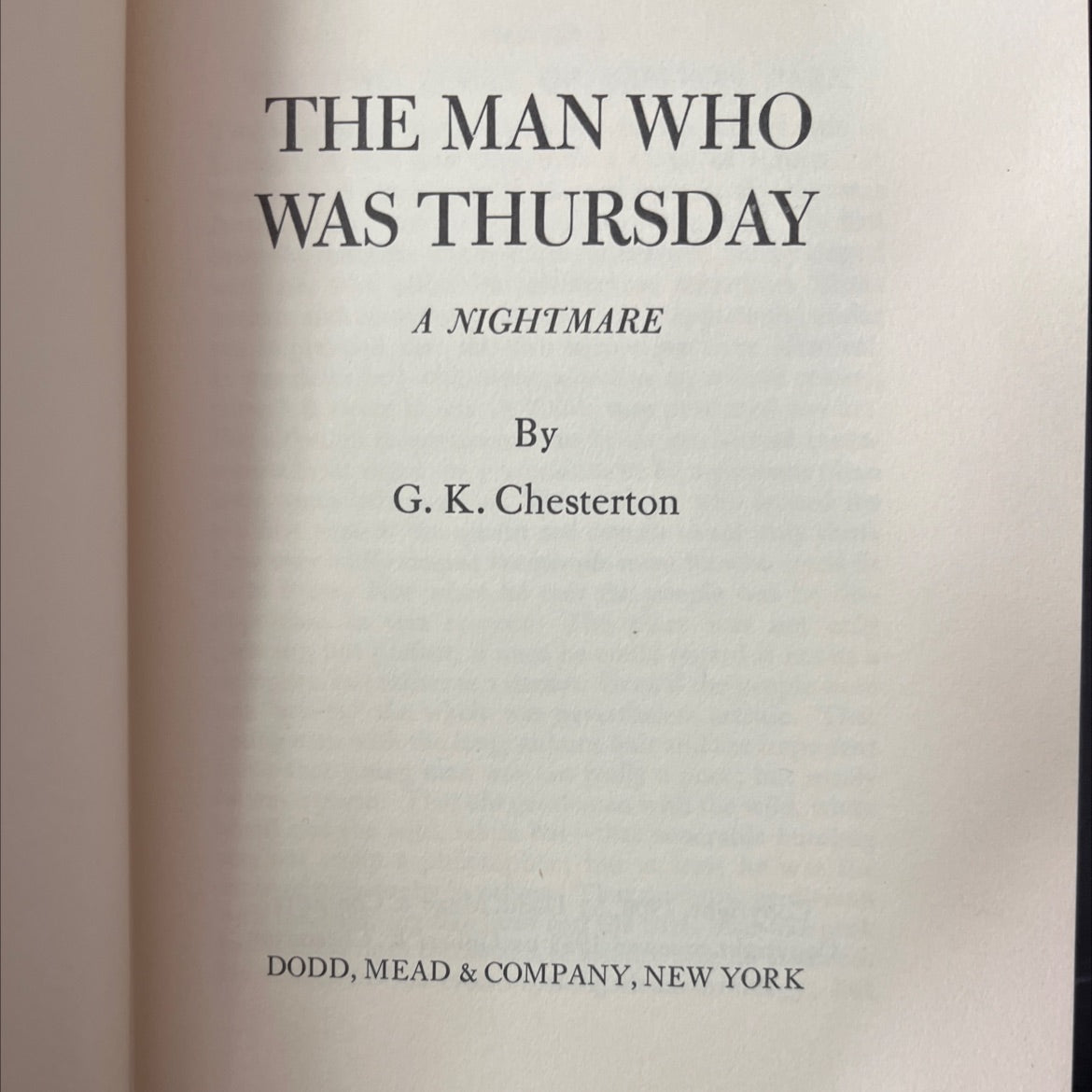 the man who was thursday a nightmare book, by g. k. chesterton, 1935 Hardcover, Antique image 2