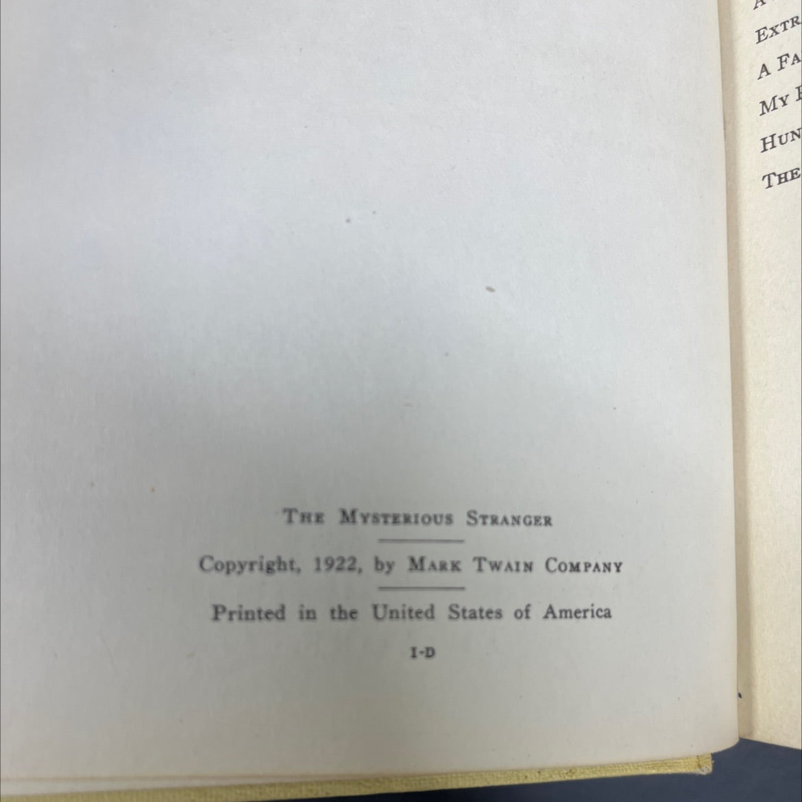 the mysterious stranger book, by mark twain, 1922 Hardcover image 3