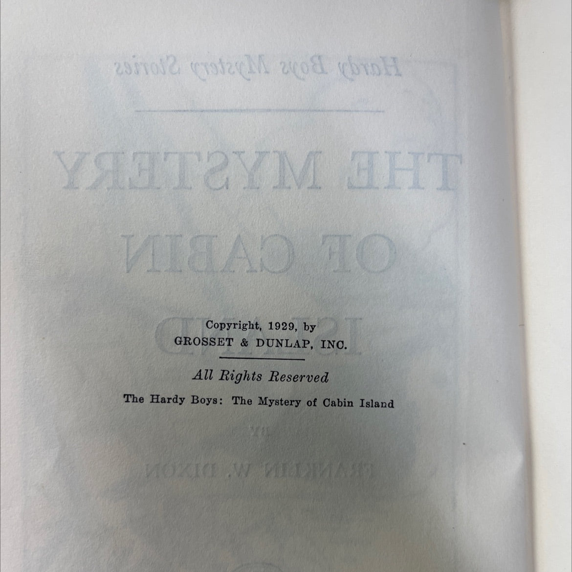 the mystery of cabin island book, by franklin w. dixon, 1929 Hardcover image 3