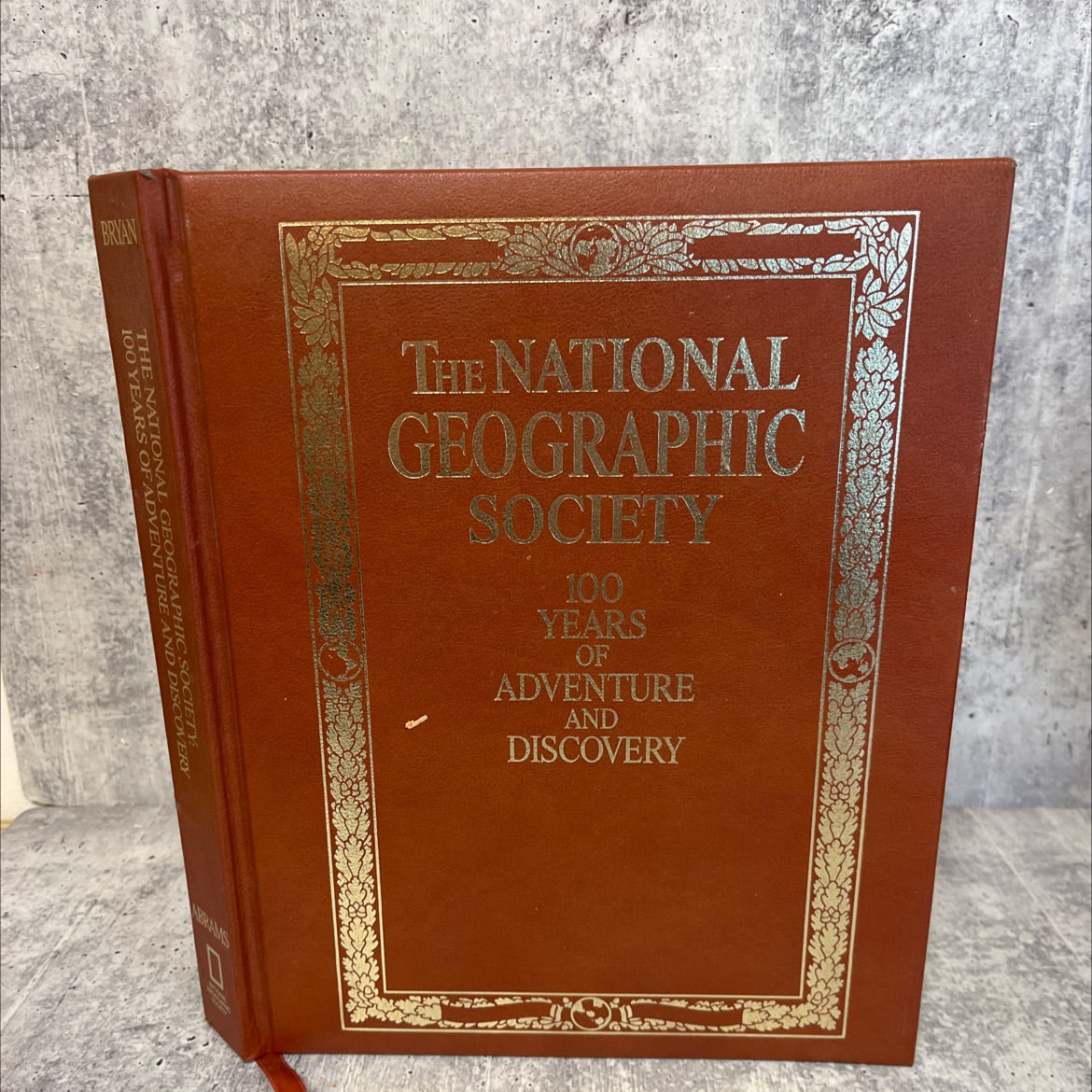 the national geographic society 100 years of adventure and discovery book, by c.d.b. bryan, 1987 Leather image 1