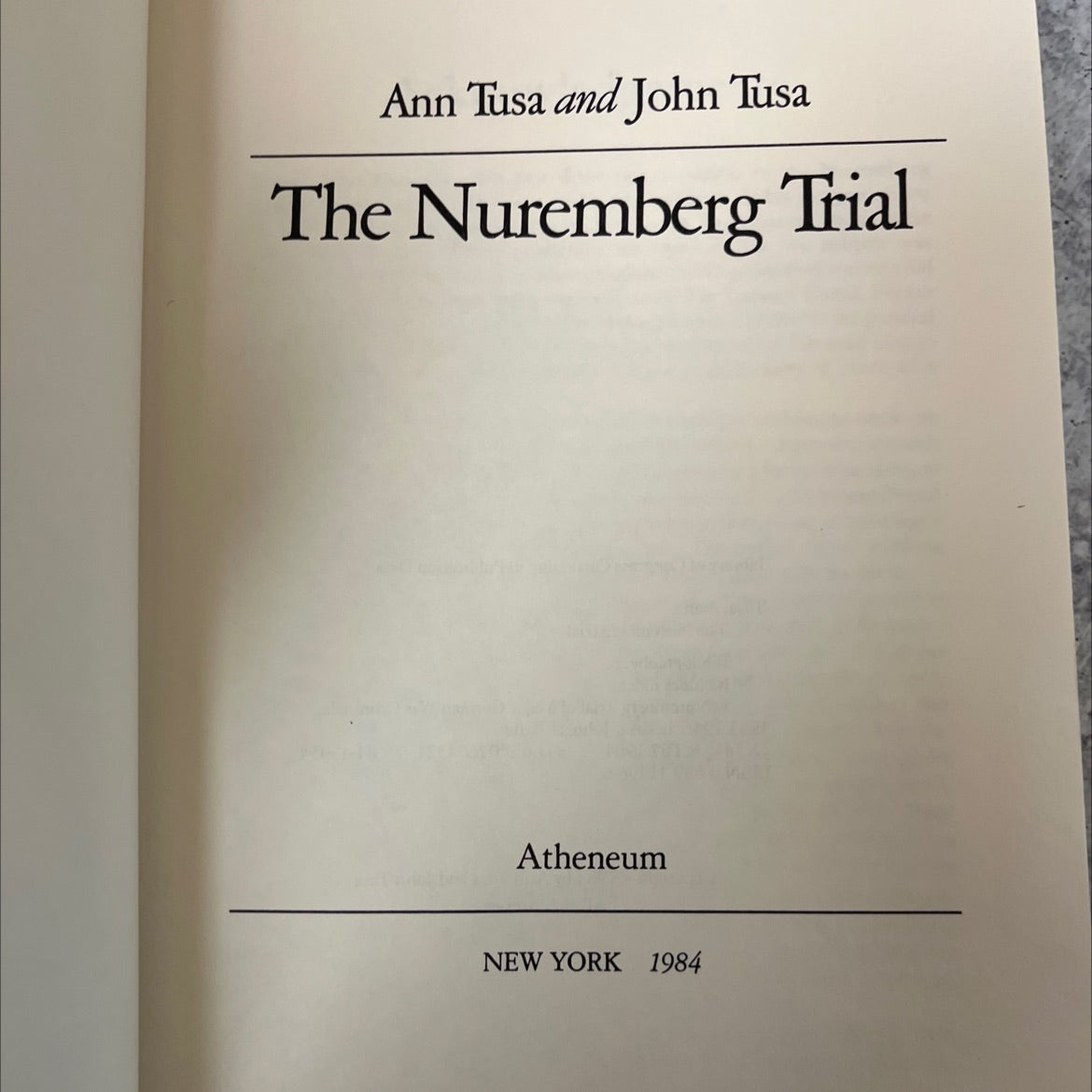 the nuremberg trial book, by Ann Tusa, John Tusa, 1984 Hardcover image 2