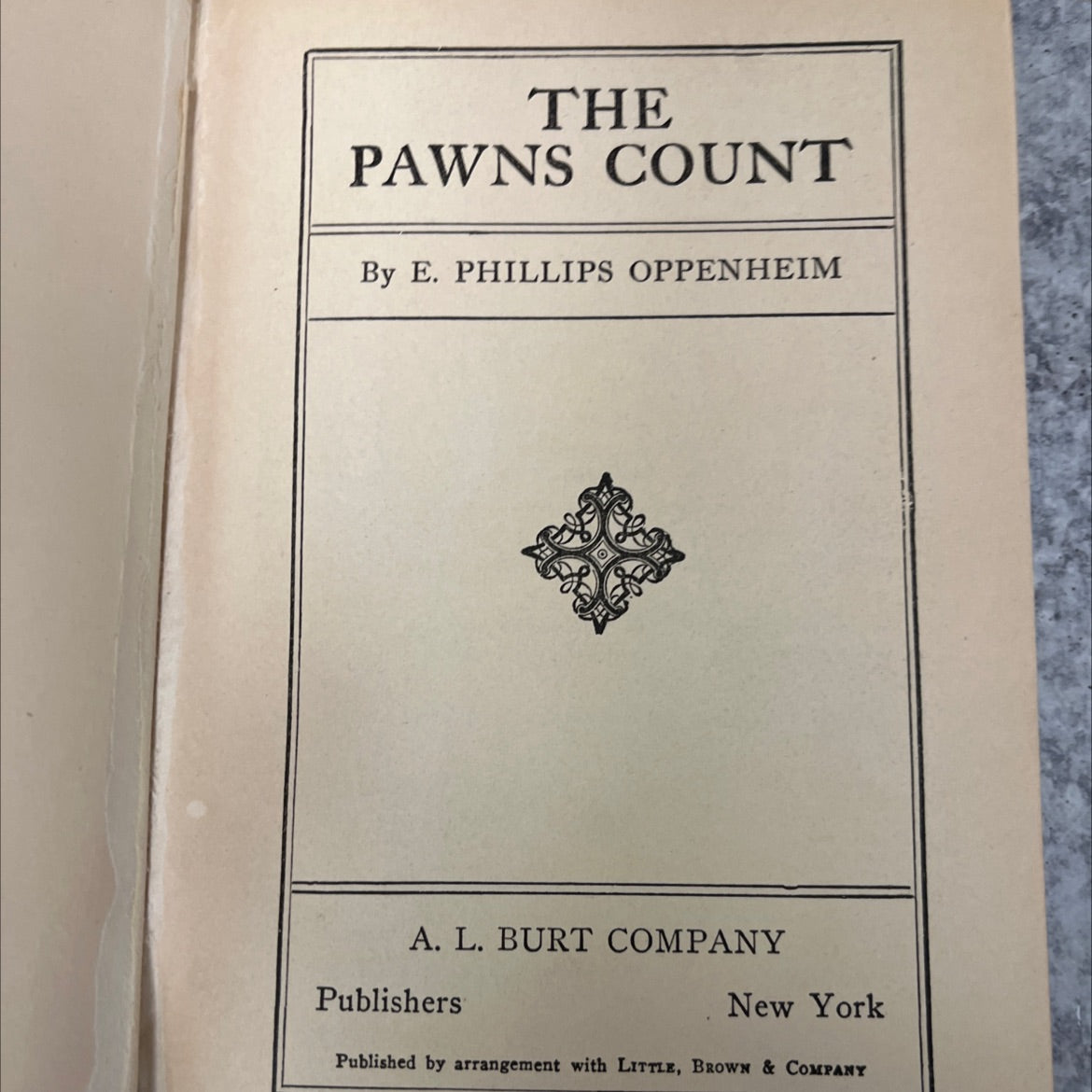 the pawns count book, by e. phillips oppenheim, 1918 Hardcover, Antique, Heavily Used image 2