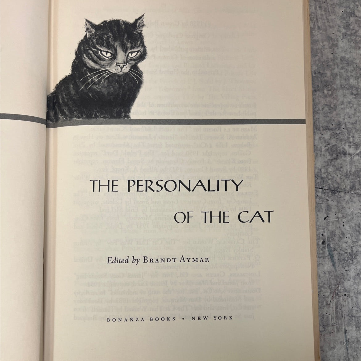 the personality of the cat book, by brandt aymar, 1958 Hardcover, Vintage image 2