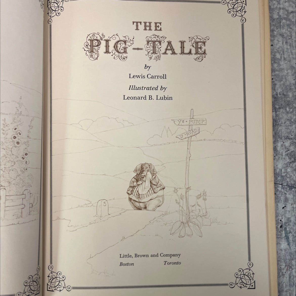 the pig-tale book, by Lewis Carroll, 1975 Hardcover, First Edition, Vintage image 2