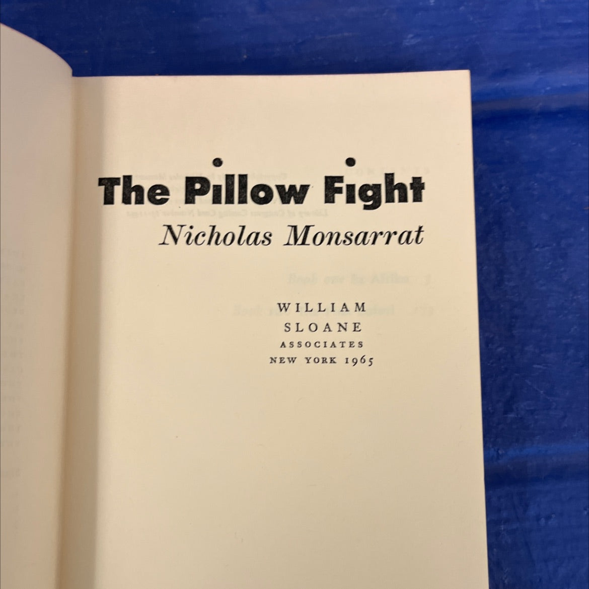 the pillow fight book, by nicholas monsarrat, 1965 Hardcover image 2