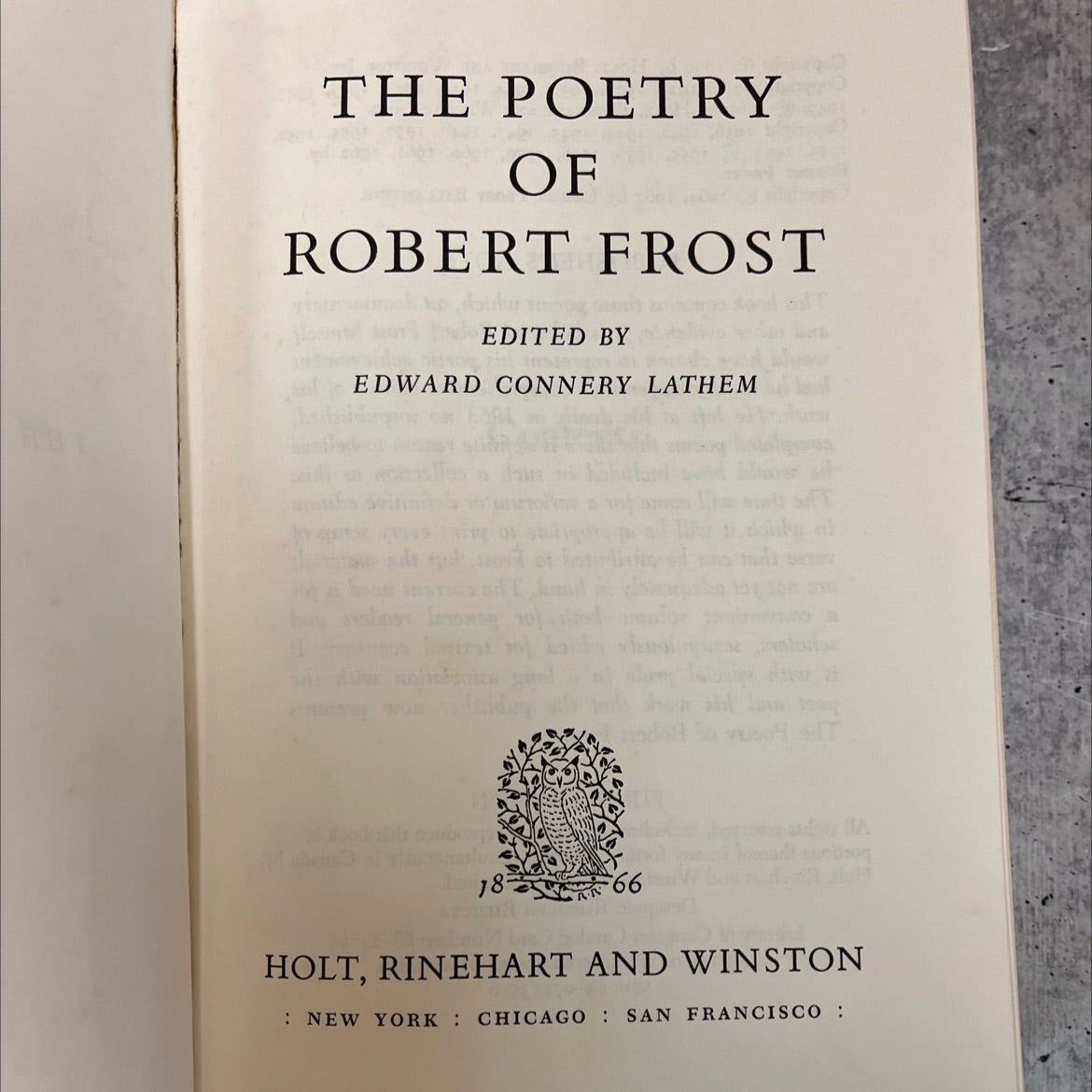 the poetry of robert frost book, by robert frost, 1969 Hardcover, First Edition image 2