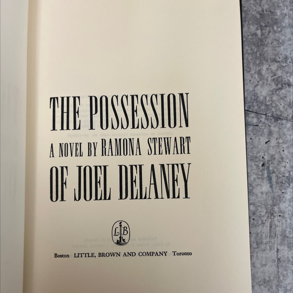 the possession book, by ramona stewart, 1970 Hardcover image 2