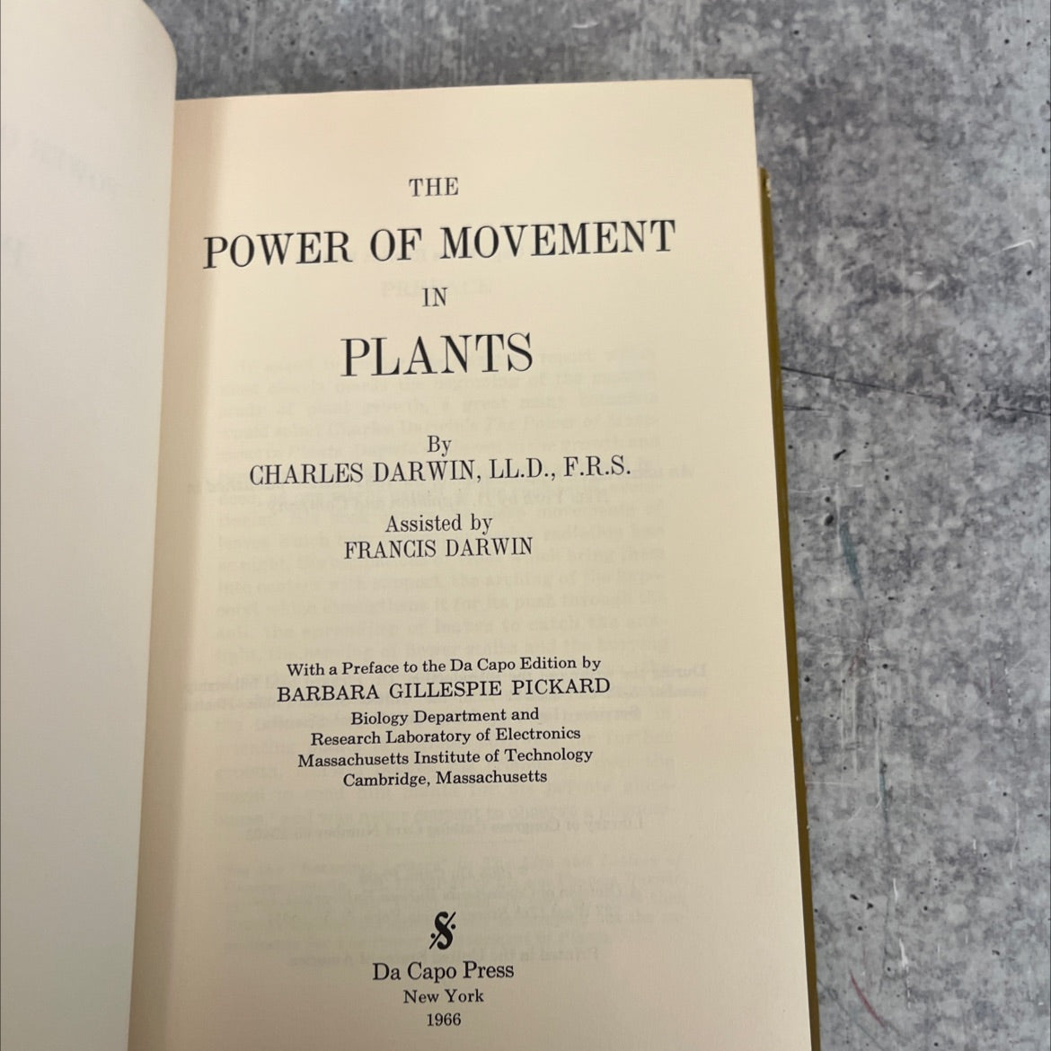 the power of movement in plants book, by charles darwin, 1966 Hardcover image 2