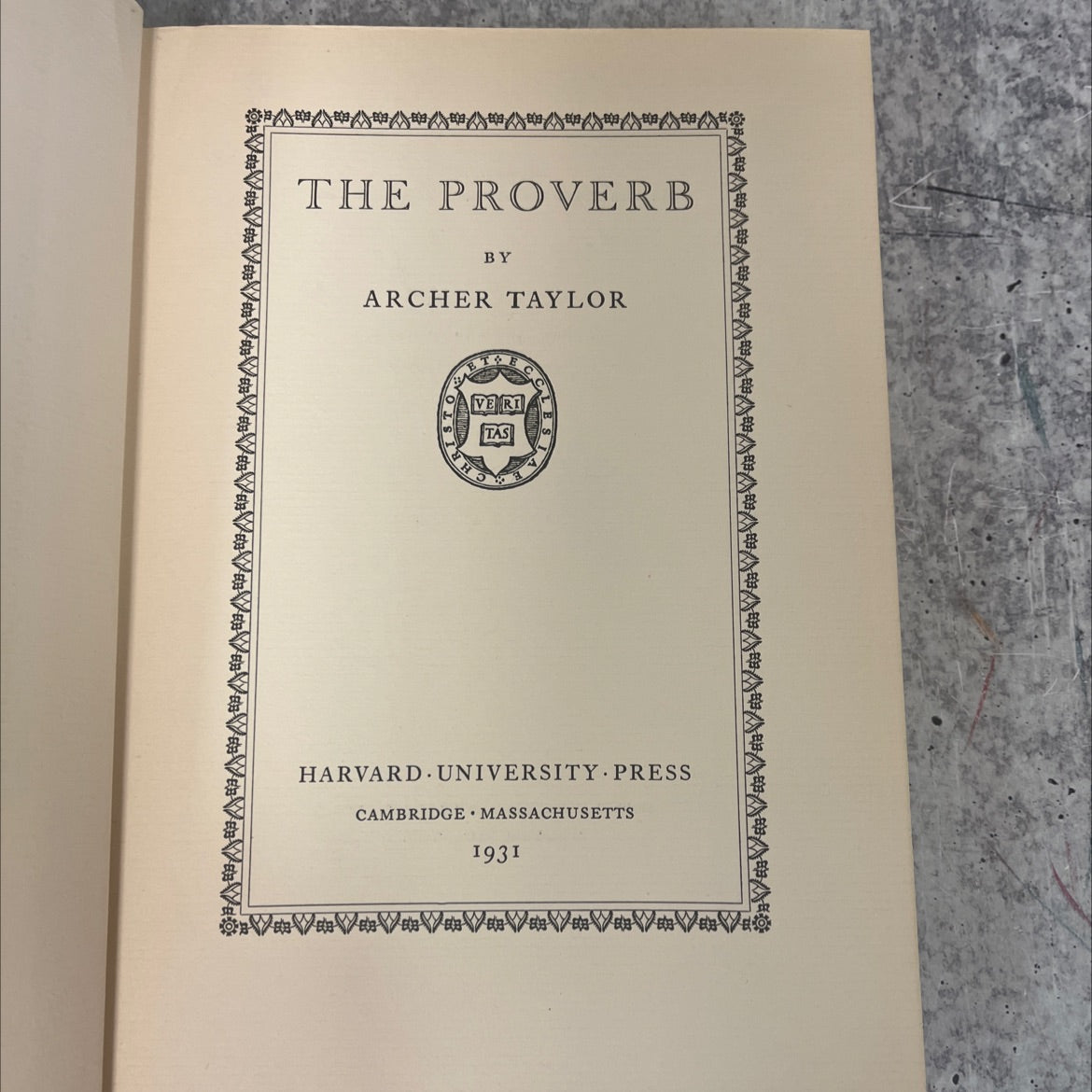 the proverb book, by archer taylor, 1931 Hardcover, First Edition, Rare, Antique image 2