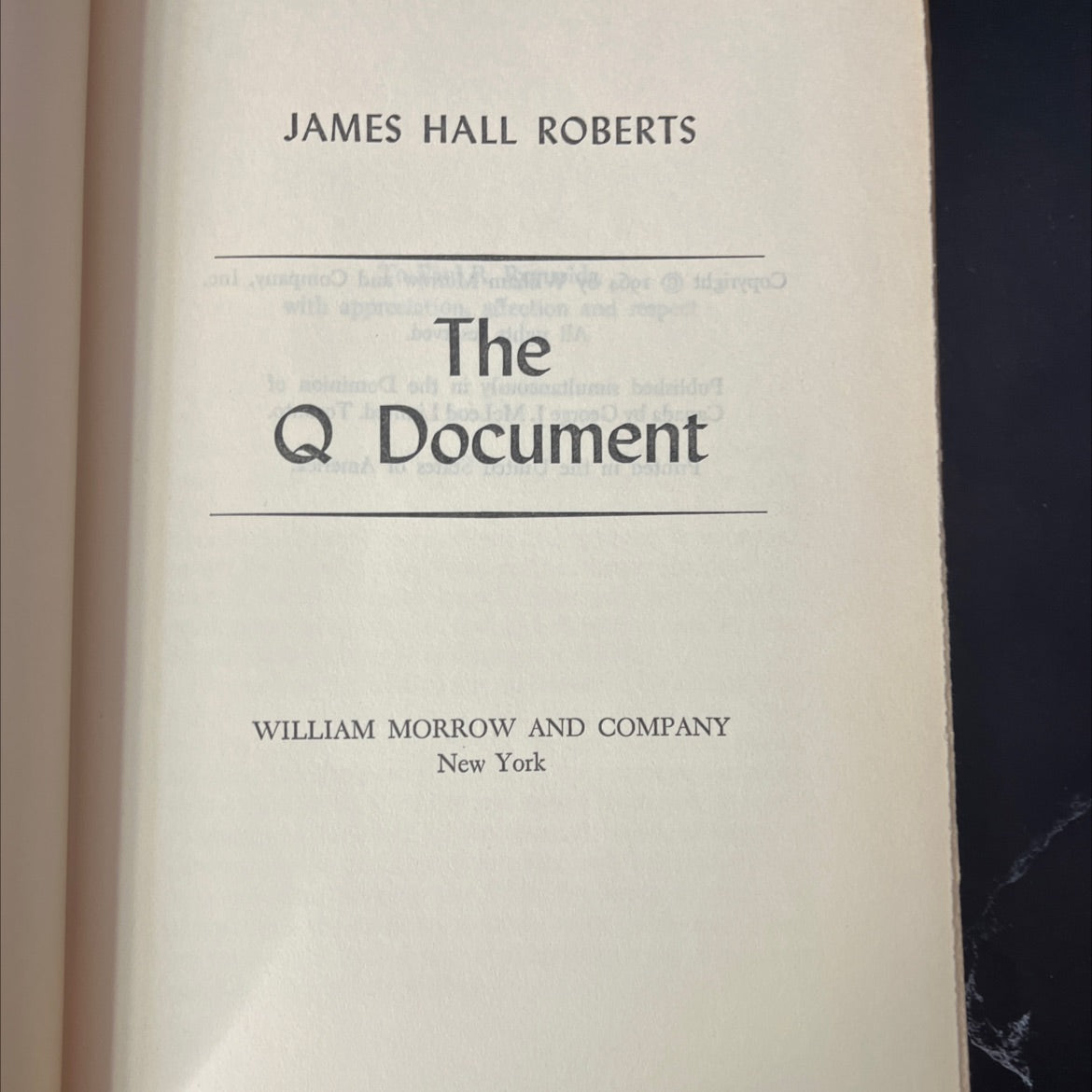 the q document book, by james hall roberts, 1964 Hardcover, Vintage image 2