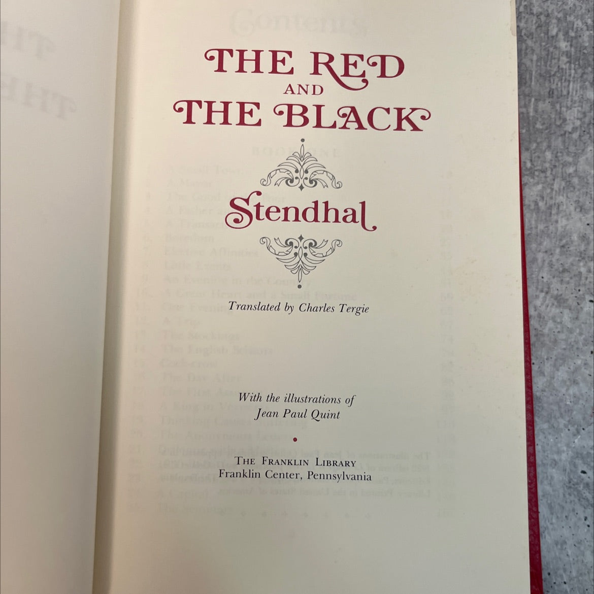 the red and the black book, by Stendhal, 1981 Leather, Vintage image 2