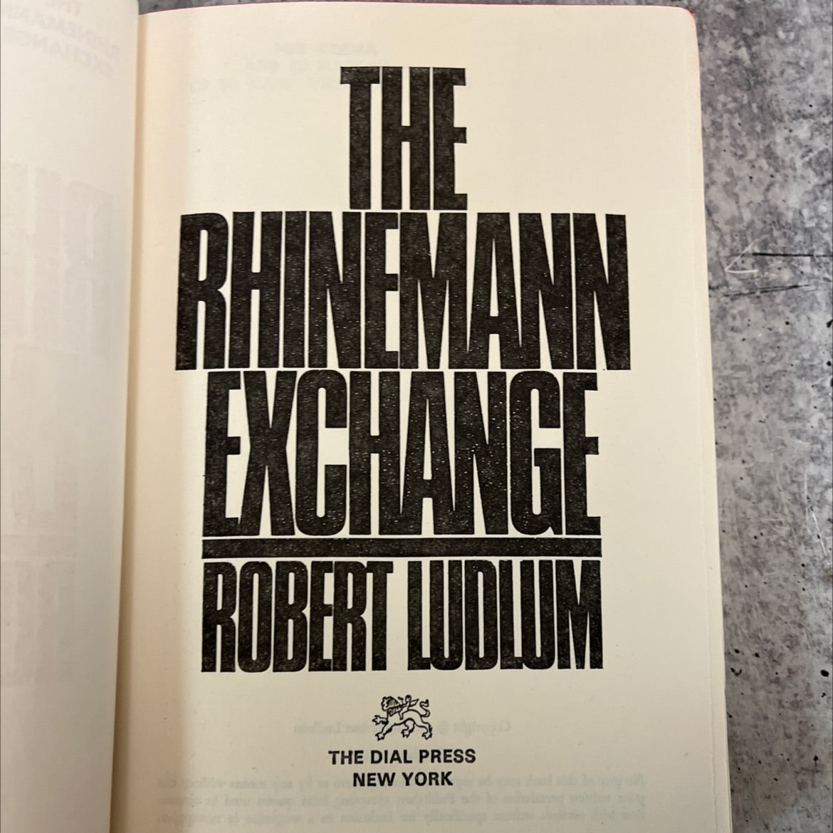 the rhinemann exchange book, by robert ludlum, 1974 Hardcover image 2