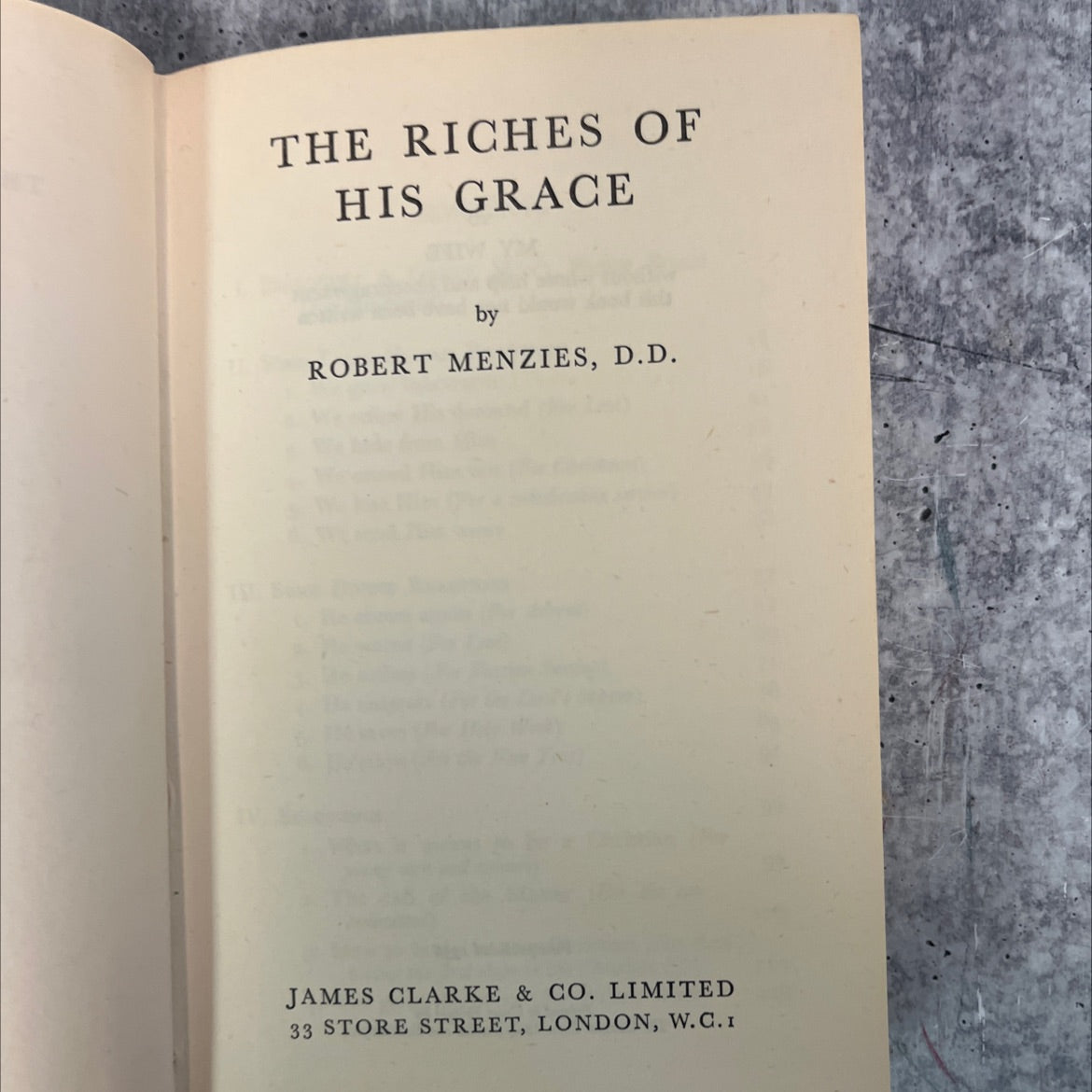 the riches of his grace book, by robert menzies, d.d., 1956 Hardcover, First Edition, Vintage image 2