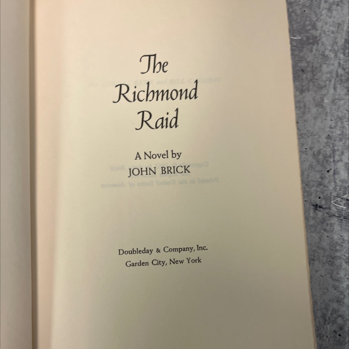 the richmond raid a novel book, by john brick, 1963 Hardcover, Vintage image 2