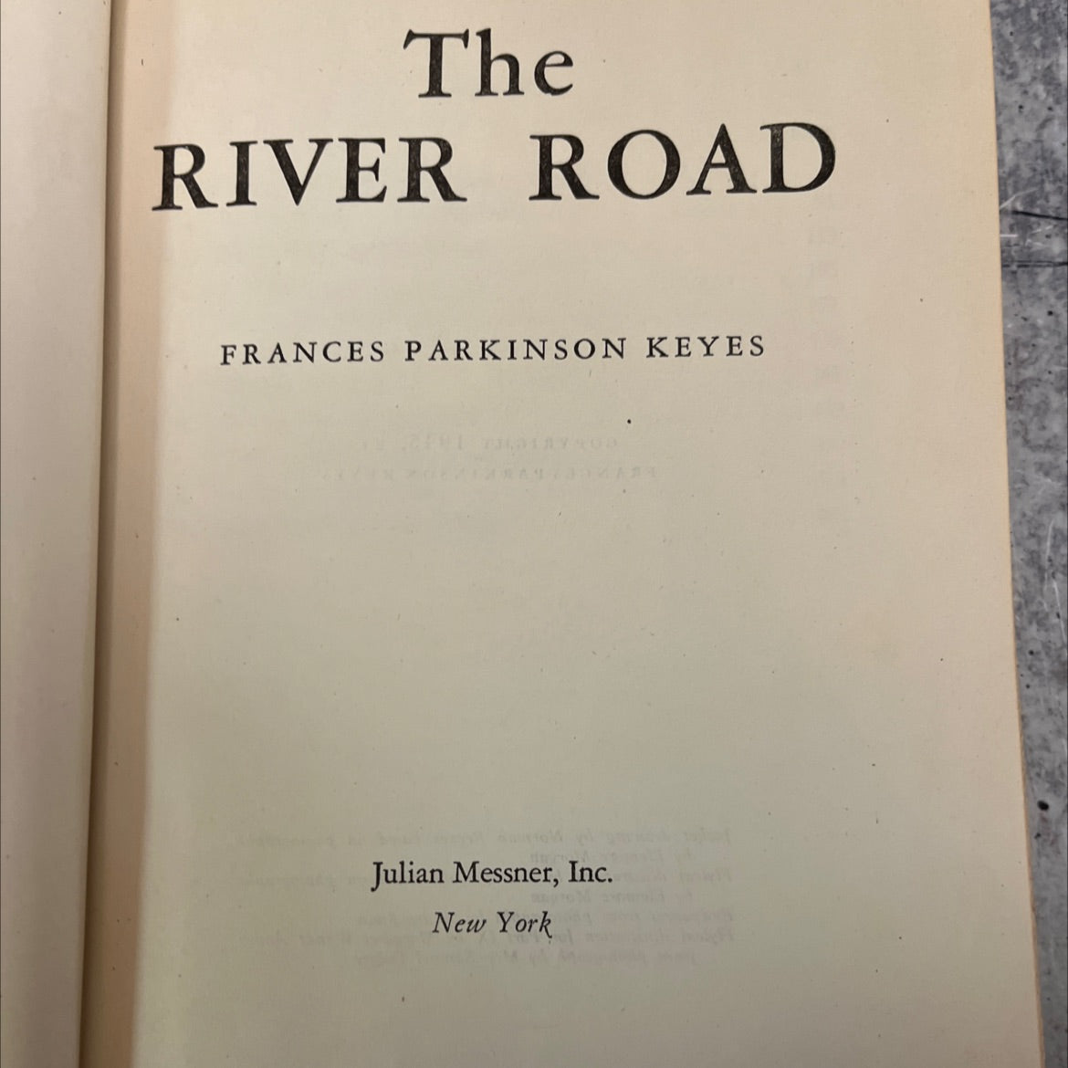 the river road book, by frances parkinson keyes, 1945 Hardcover, Vintage image 2