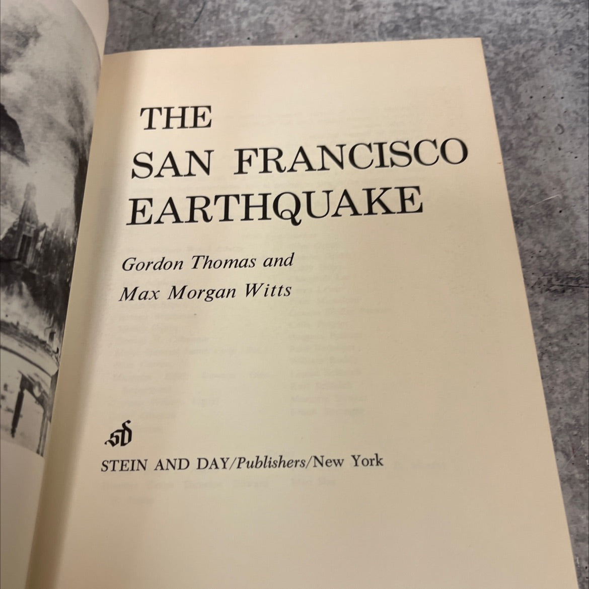 the san francisco earthquake book, by Gordon Thomas and Max Morgan Witts, 1971 Hardcover image 2