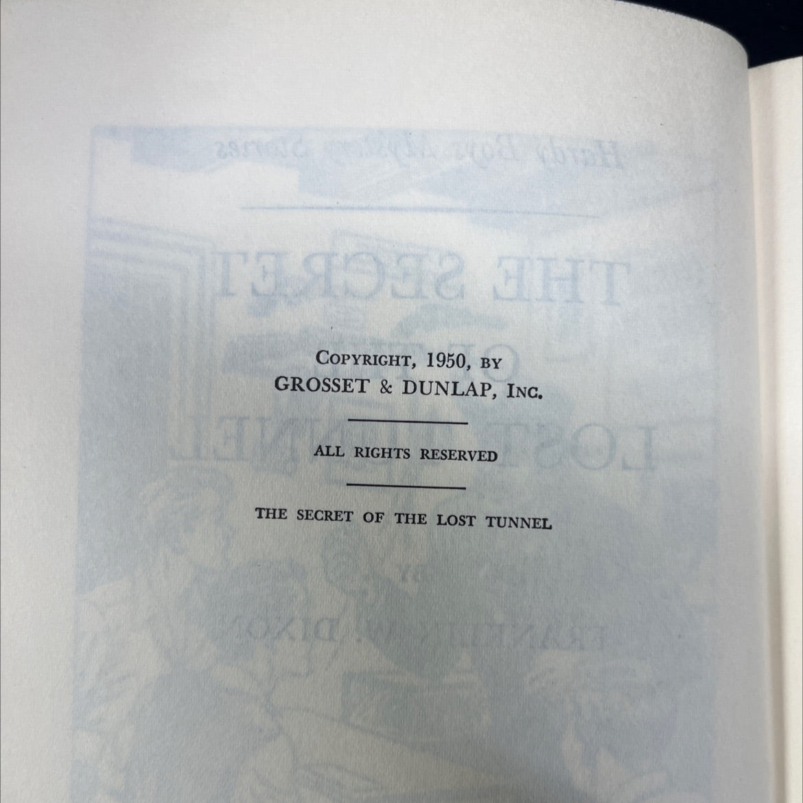 the secret of the lost tunnel book, by franklin w. dixon, 1950 Hardcover image 3