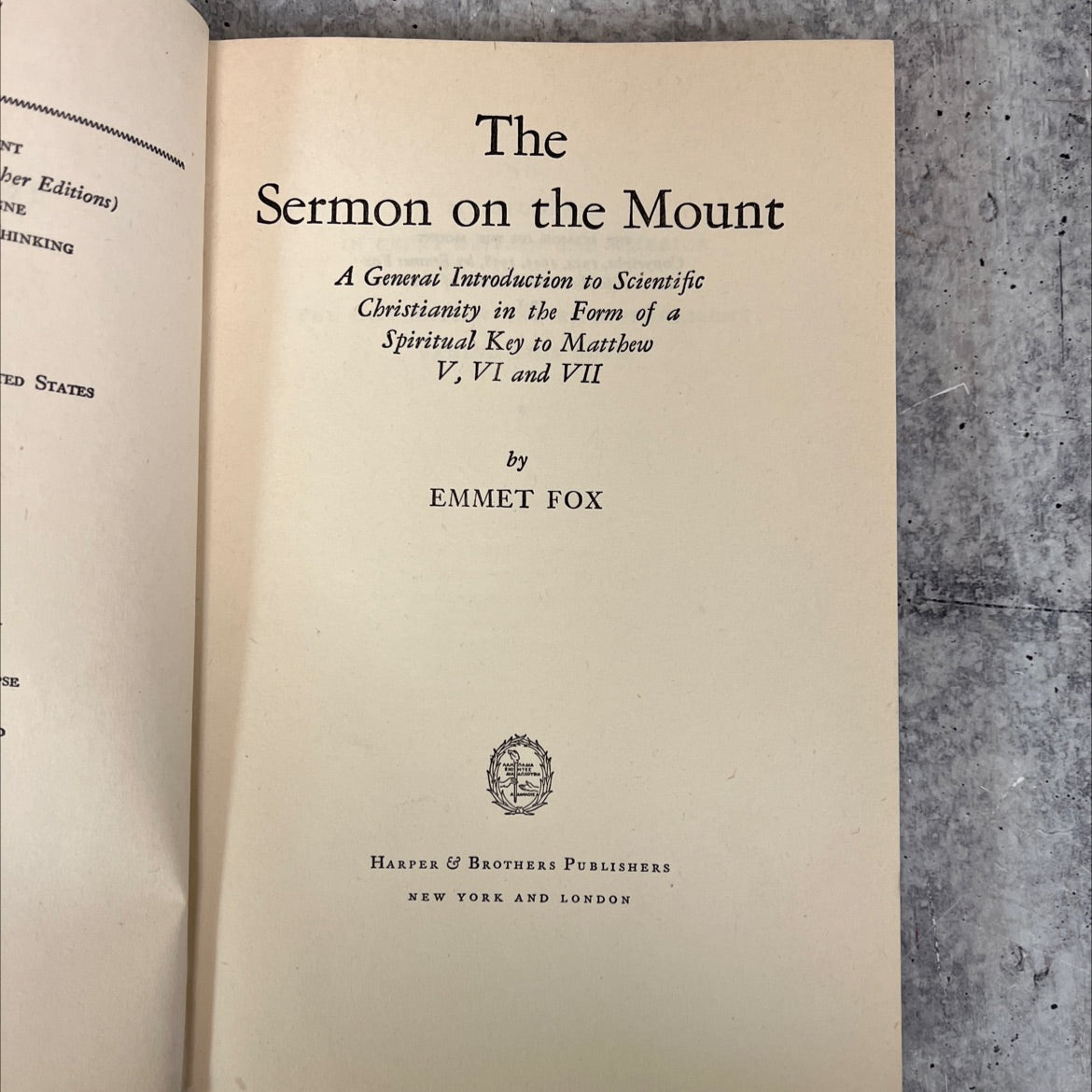 the sermon on the mount book, by emmet fox, 1938 Hardcover, Vintage image 2