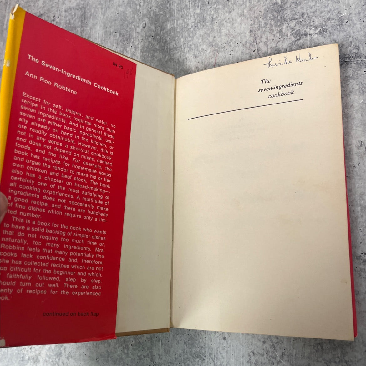 the seven-ingredients cookbook book, by Ann Roe Robbins, 1968 Hardcover image 4