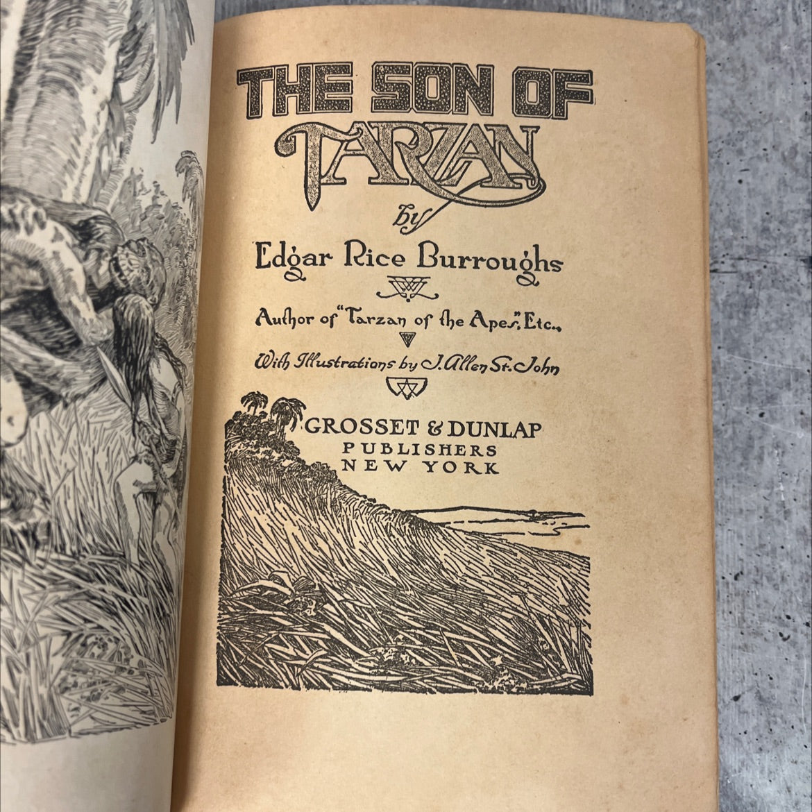 the son of book, by edgar rice burroughs, 1917 Hardcover, Antique image 2