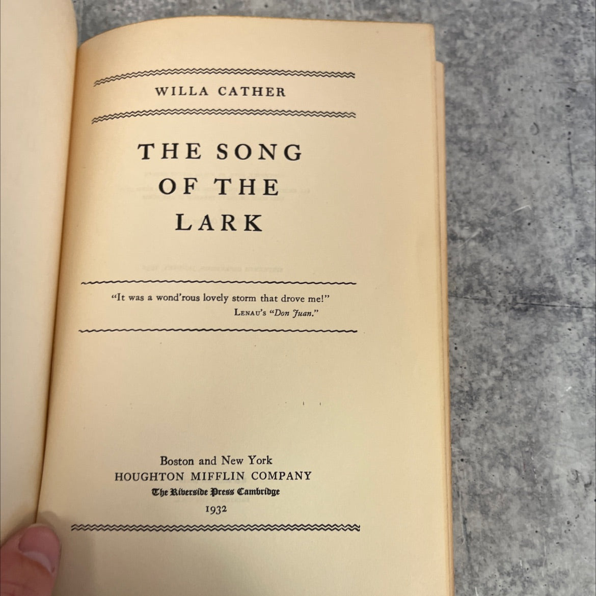 the song of the lark book, by willa cather, 1932 Hardcover image 2