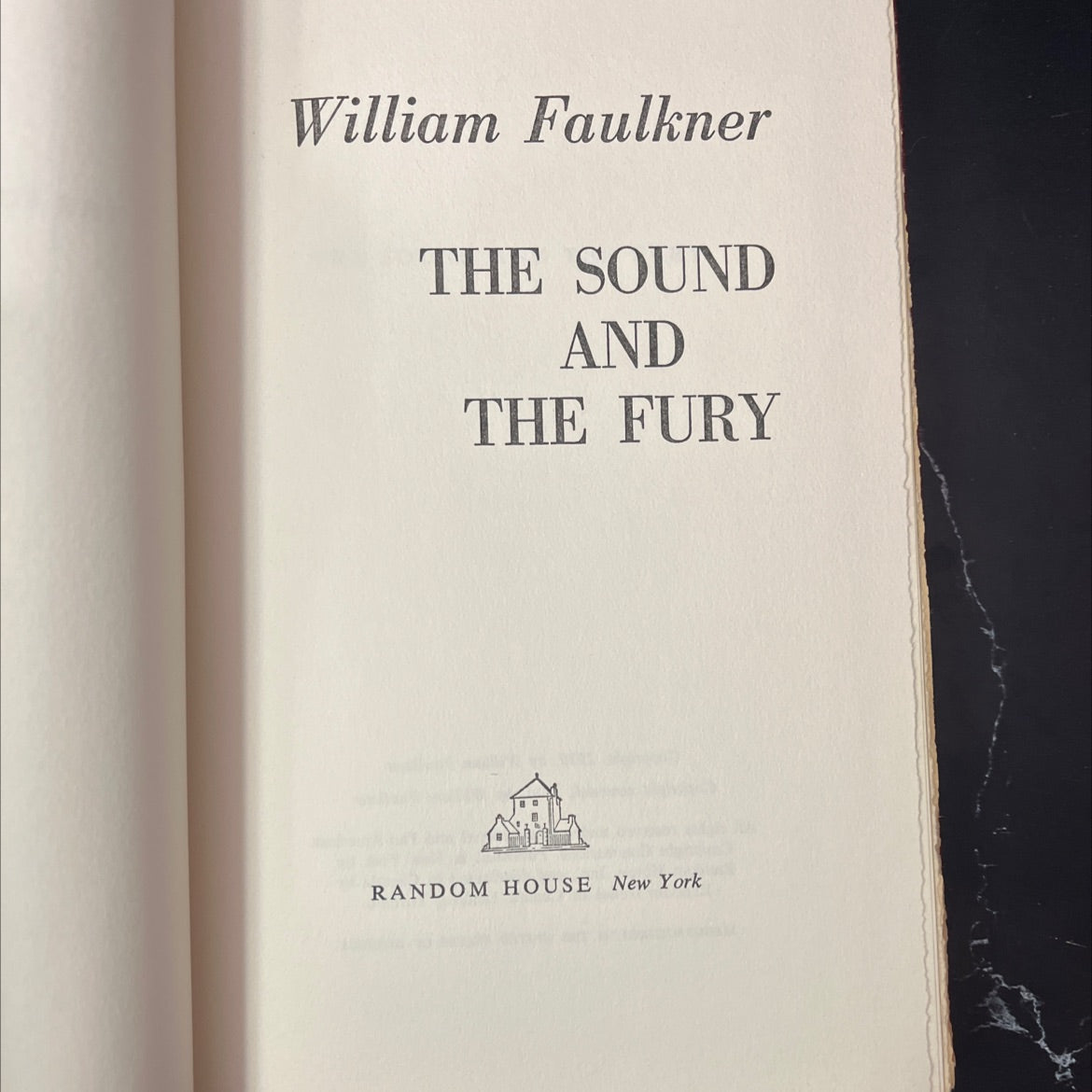 the sound and the fury book, by William Faulkner, 1956 Hardcover, Vintage image 2