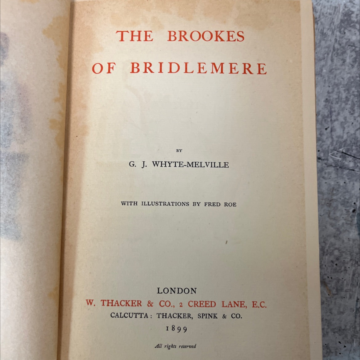 the squire & helen. of the brookes of bridlemere book, by g. j. whyte-melville, 1899 Hardcover image 3