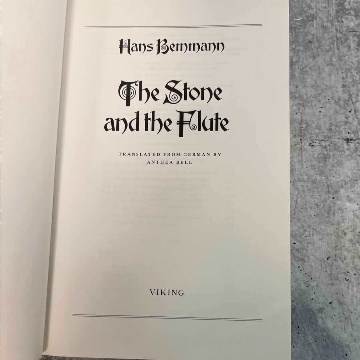 the stone and the flute book, by Hans Bemmann, 1986 Hardcover image 2